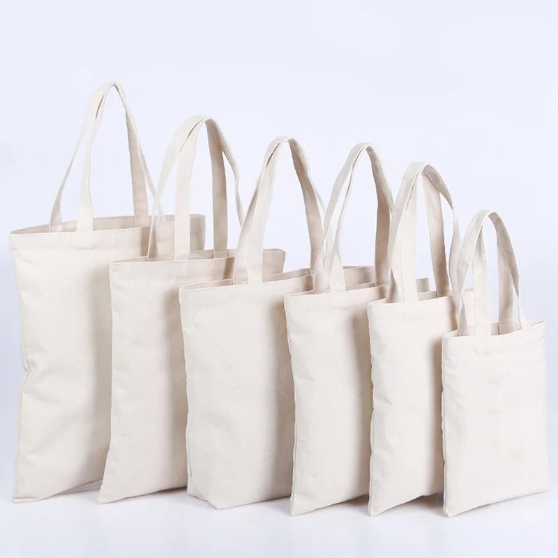 Large Capacity Canvas Shopping Bags DIY Painting Pattern Handbag Folding Eco-Friendly Cotton Tote Bags