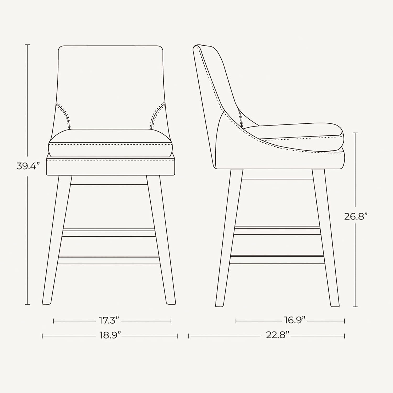 Counter Height Swivel Barstool, FSC Certified Upholstered Bar Stool, 26.8" H Seat Height, PU Leather in Dark Blue