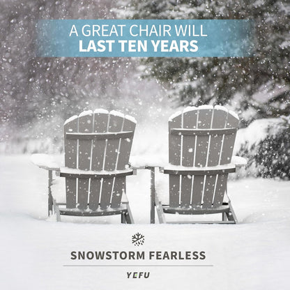 Adirondack Chair Weather Resistant: Outdoor Chair HIPS Plastic Adirondack Chairs - Patio Chairs with Wood Texture - Lawn Fire Pit Deck Porch Garden Chairs for Adults (Grey)