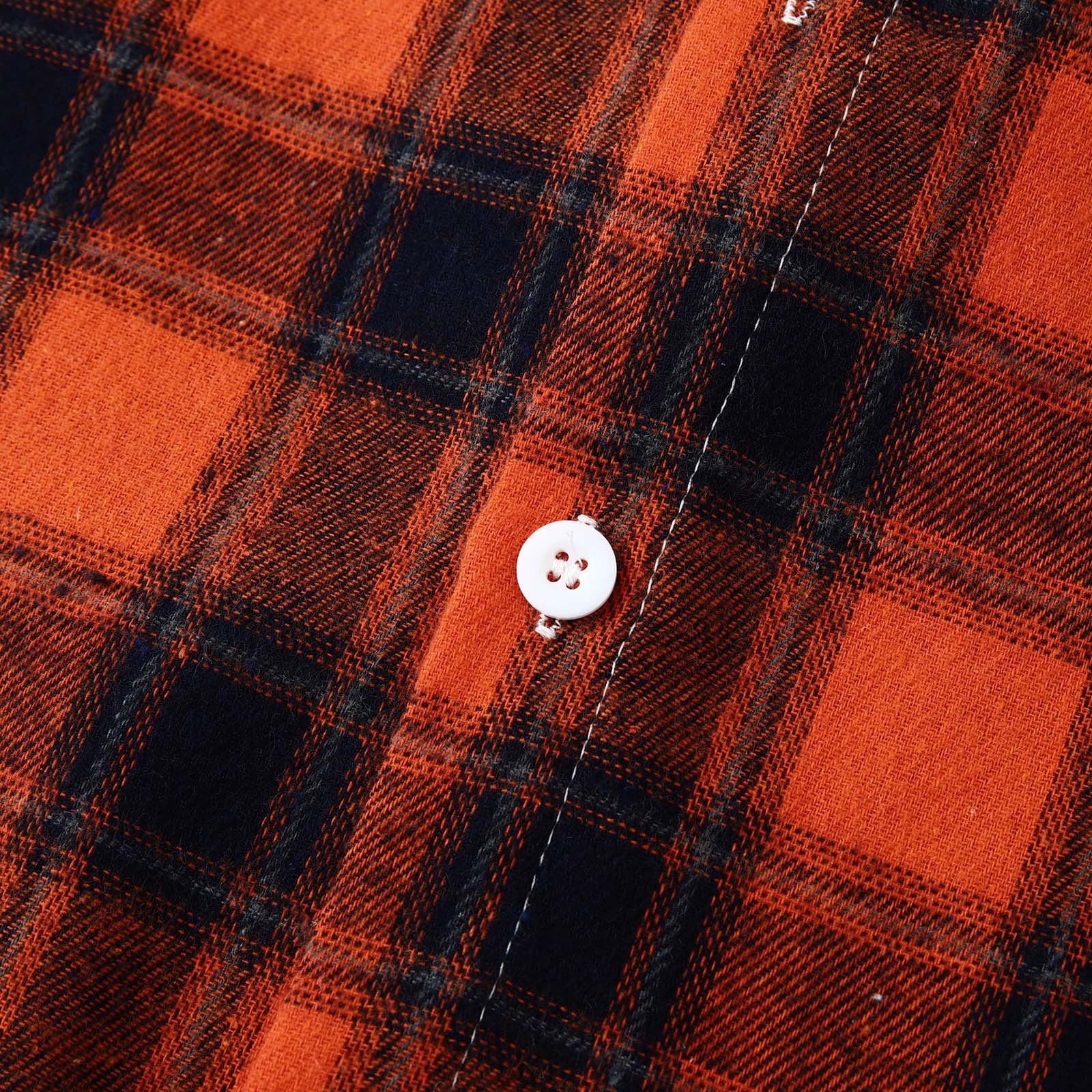 Men'S Flannel Plaid Hooded Shirts Casual Long Sleeve Button down Regular Fit Hooded Shirt Lightweight Thin Jackets Orange#01 XL