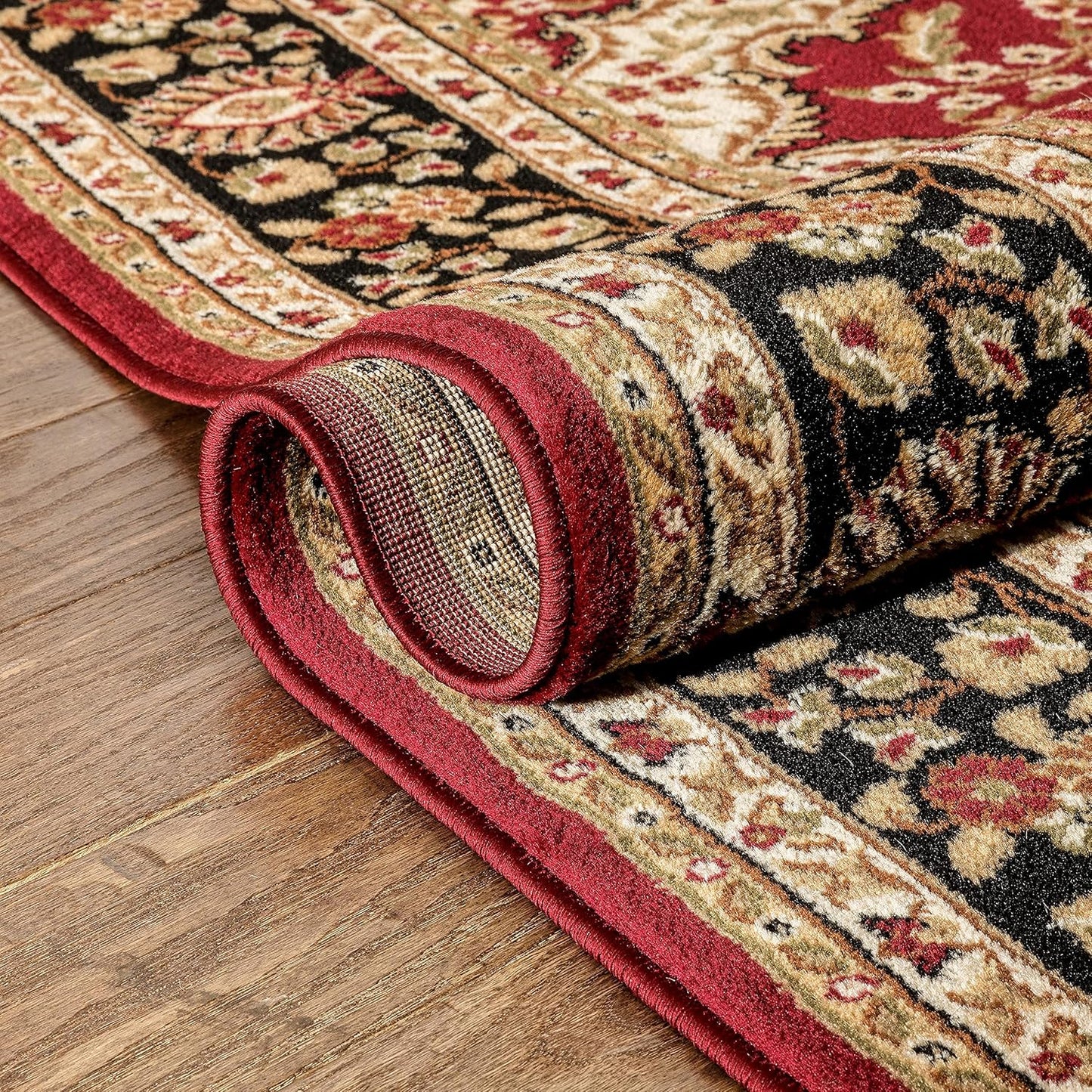 Barclay Medallion Kashan Red Traditional Area Rug 6'7'' X 9'6''