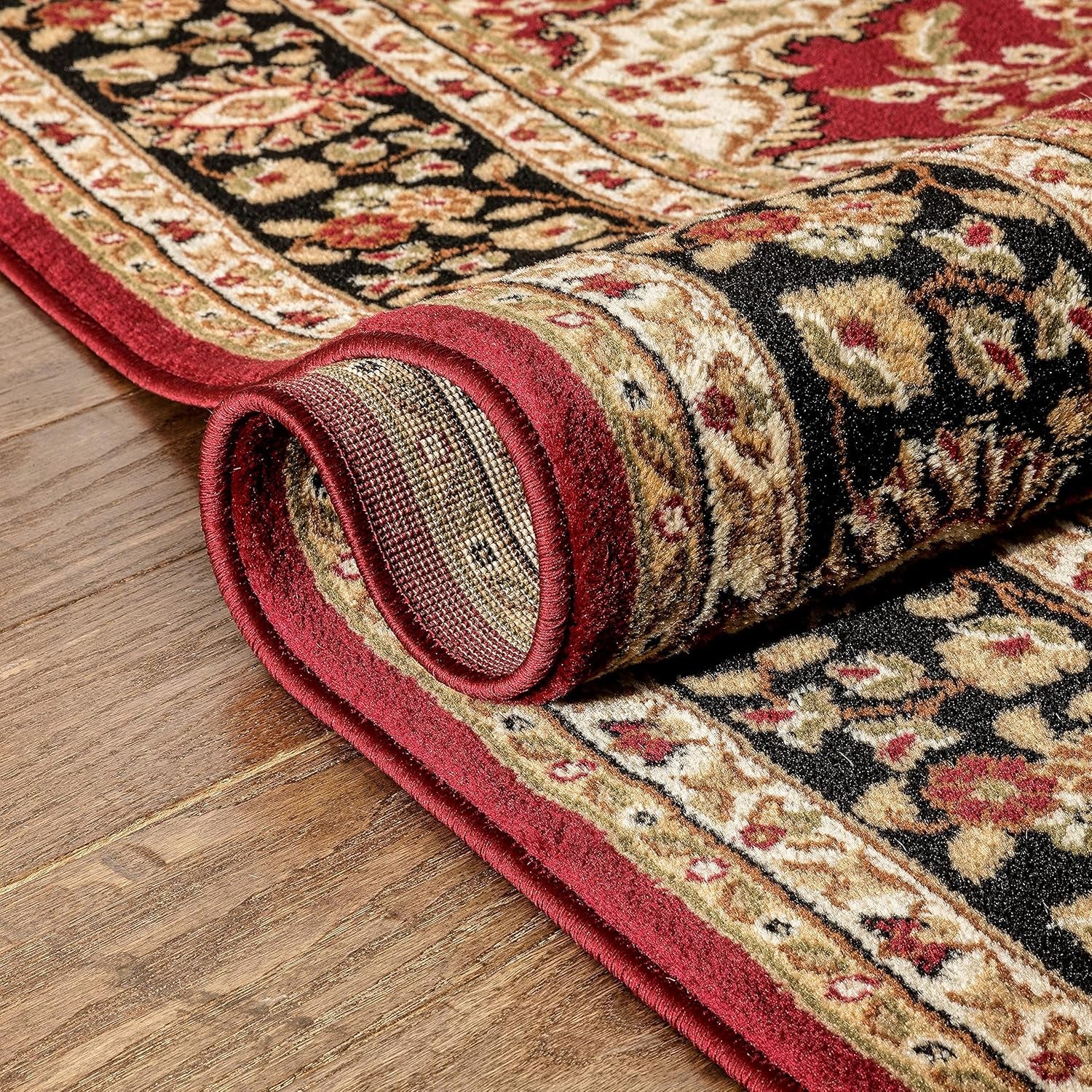 Barclay Medallion Kashan Red Traditional Area Rug 6'7'' X 9'6''