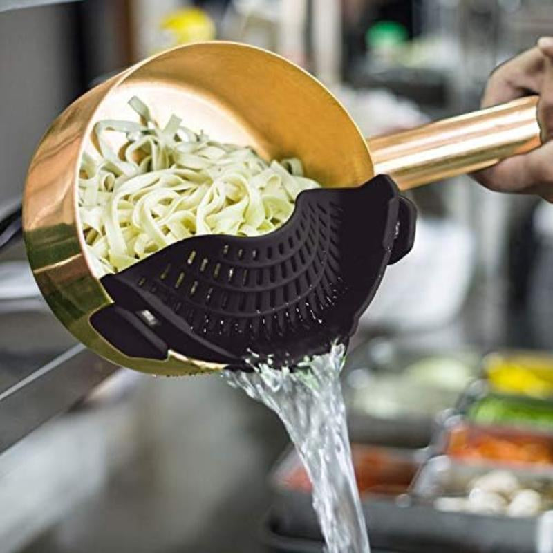 Silicone Pot Side Pasta Strainer, 1 Count Adjustable Silicone Clip on Strainer Clamp for Kitchen, Home Essentials Kitchen Accessories for Cookware, Kitchen Gadgets, Kitchen Tools, Dorm Essentials, Boyfriend Gift, Kitchen Tool #Floodwatchusa