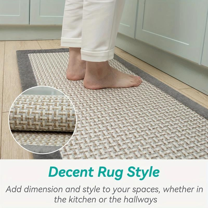 2Pcs Large Kitchen Rugs and Mats Non Slip Washable Kitchen Runner Rug Absorbent Farmhouse Style Kitchen Floor Mats for in Front of Sink
