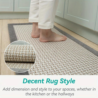 2Pcs Large Kitchen Rugs and Mats Non Slip Washable Kitchen Runner Rug Absorbent Farmhouse Style Kitchen Floor Mats for in Front of Sink