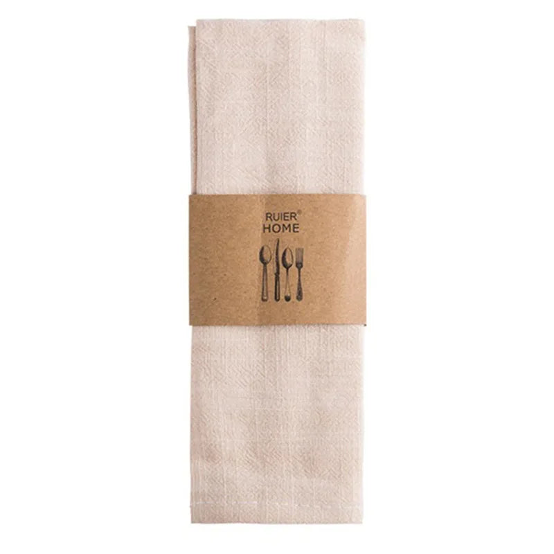 Nordic Cotton Linen Tea Napkin, Table Handkerchief, Cloth for Dinner Party, Restaurant Bowl, Teapot Cleaning Towel