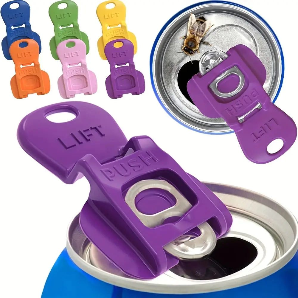 1/6/12Pcs Colorful Reusable Easy Can Opener Effortless Dustproof Drink Protector Convenient Practical Camping Accessories Beer
