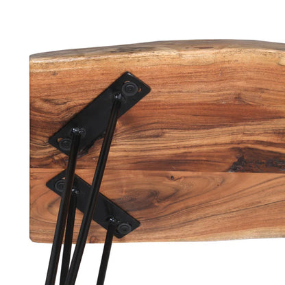 Lareese Alaterre Furniture Live Edge Wood Bench - Natural Acacia Wood Top with Metal Hairpin Legs
