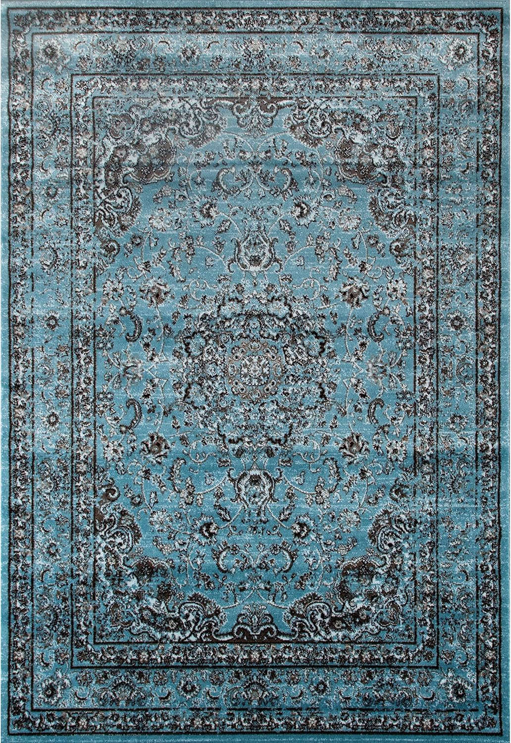 3212 Distressed Blue 5'2X7'2 Oriental Area Rug Carpet