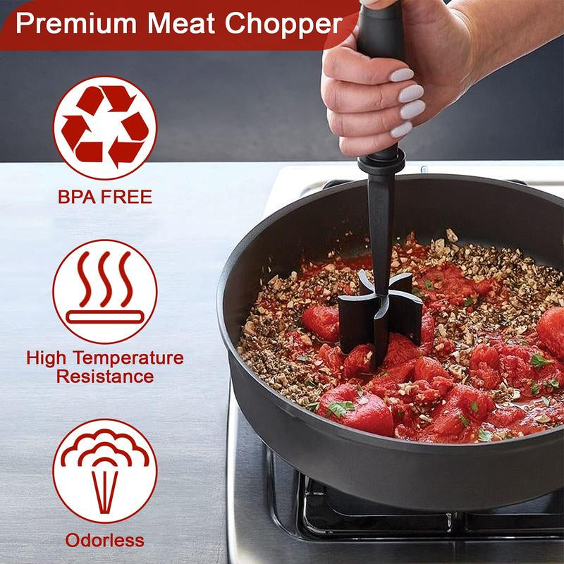 Handheld Meat Chopper, 1 Count Non-Stick Meat Mincer, Manual Hamburger Meat Masher, Kitchen Meat Utensils, Kitchen Utensils Tools, Kitchen Utensils Accessories, Kitchen Cooking Accessories, Multifunctional Kitchen Tool