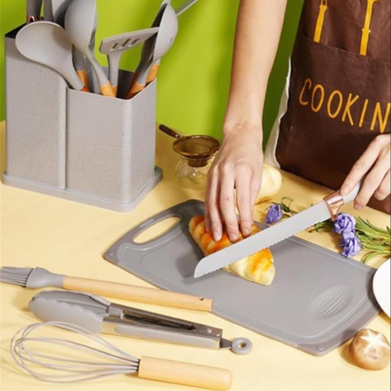 Kitchen Utensils Set, 19Pcs/Set Silicone Kitchen Utensils Set, Household Cutting Cooking Utensils Set, Home Kitchen Supplies