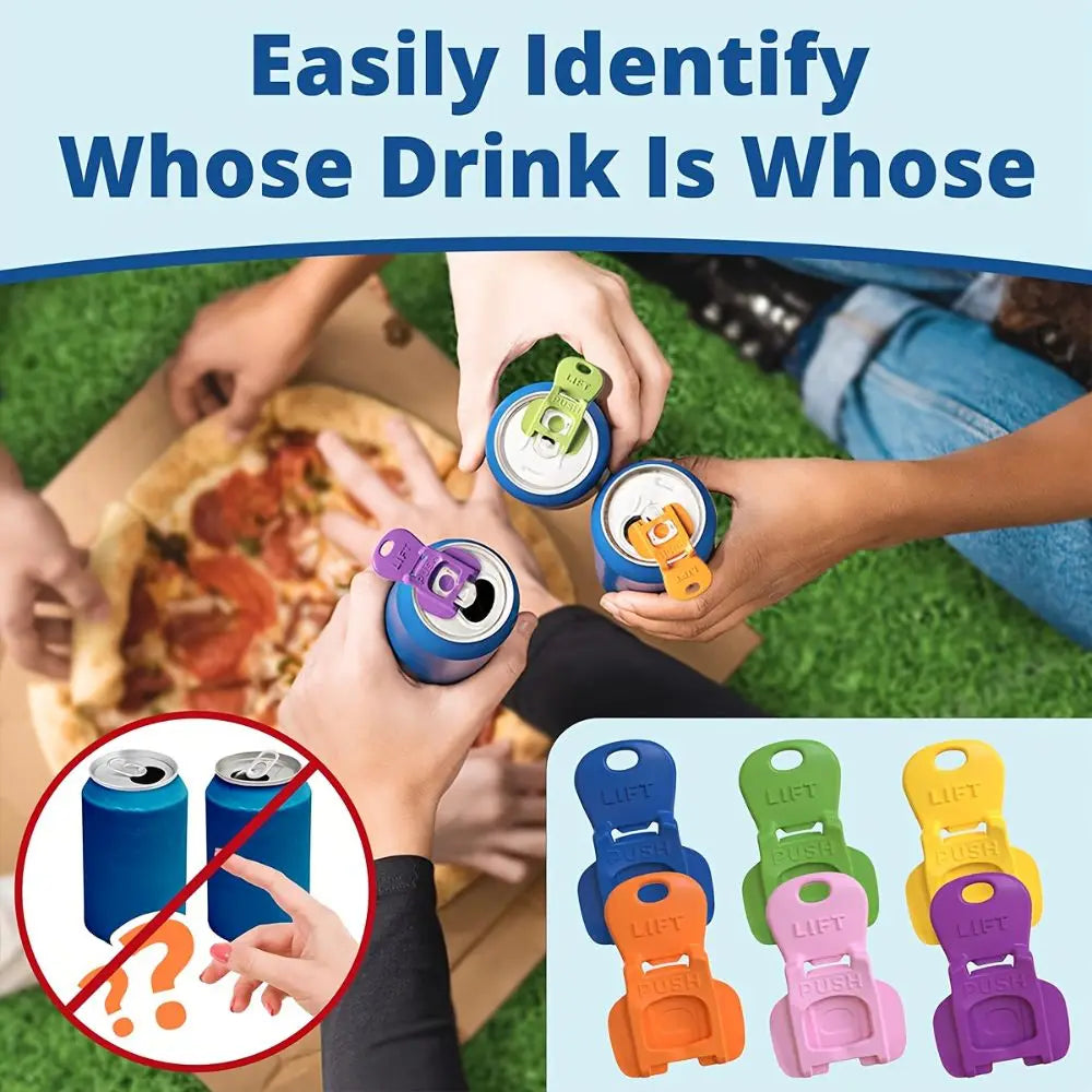 1/6/12Pcs Colorful Reusable Easy Can Opener Effortless Dustproof Drink Protector Convenient Practical Camping Accessories Beer