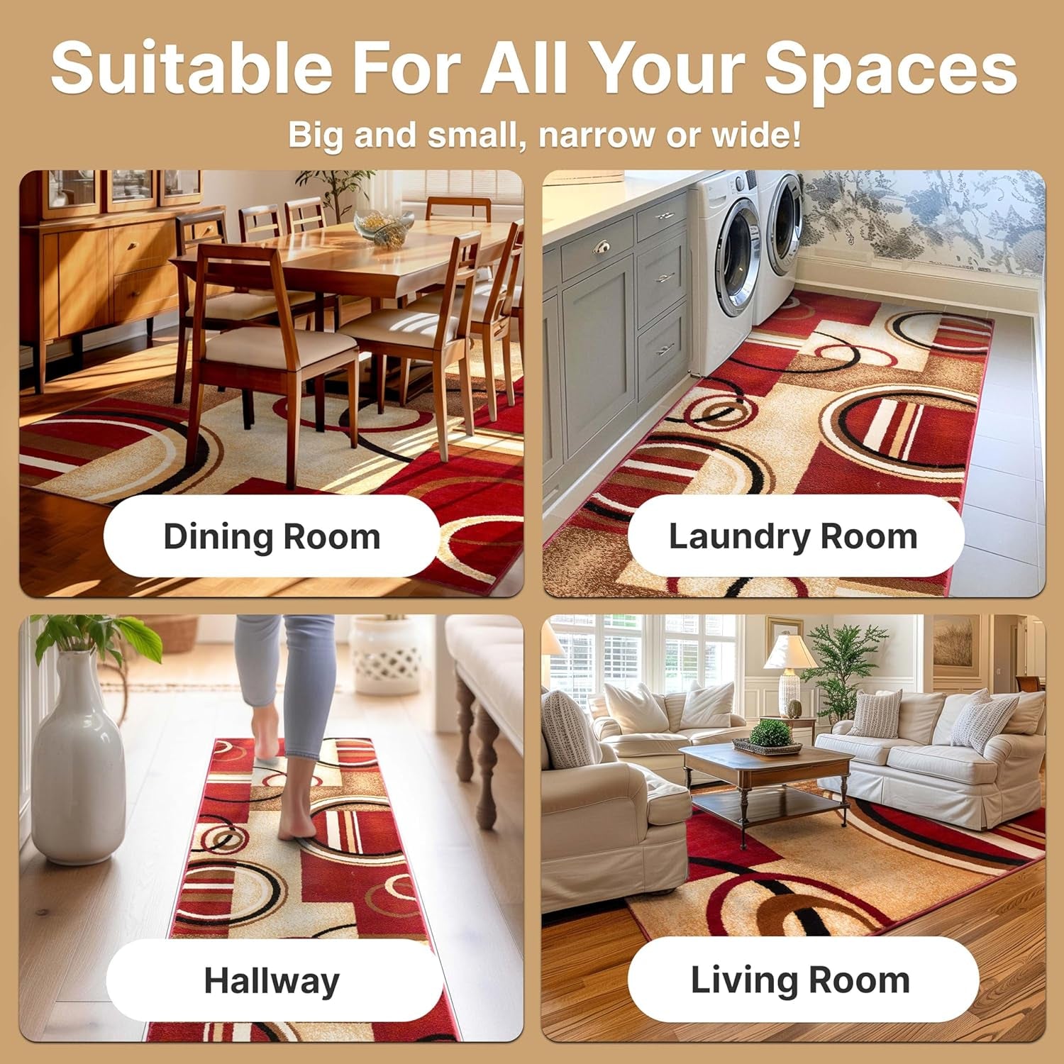 Barclay Arcs & Shapes Red Modern Geometric Area Rug 2'3" X 3'11"