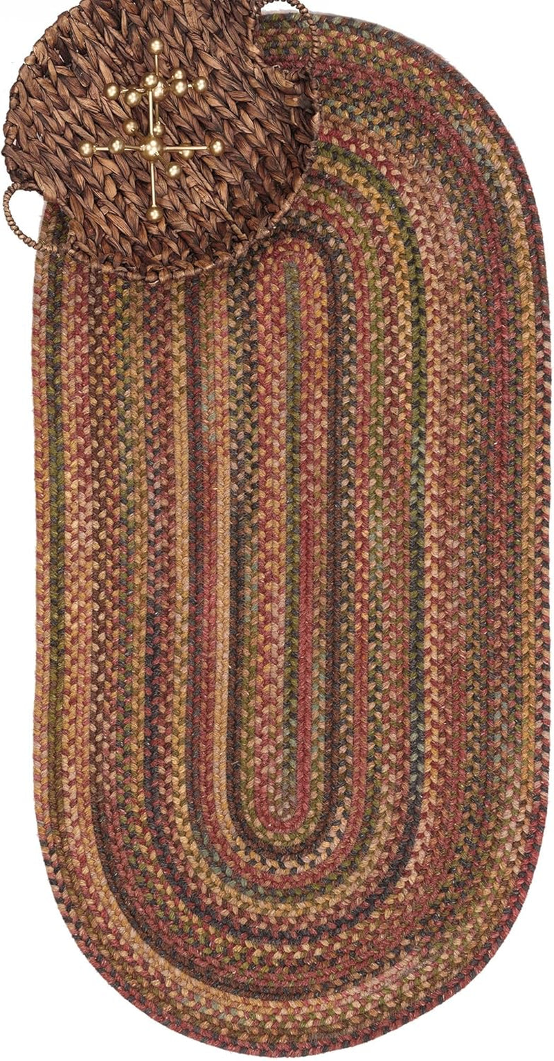 American Heritage Woodstone 4' 0" X 6' 0" Oval Braided Rug