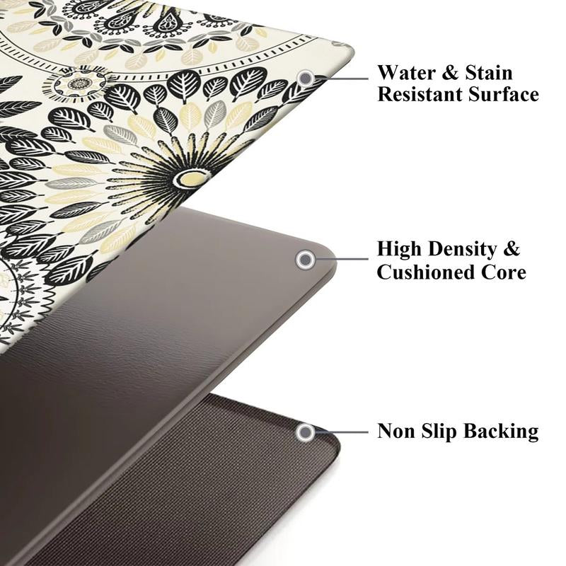 [Fallfreshness] HEBE anti Fatigue Kitchen Rug Sets 2 Piece Non Slip Kitchen Mats for Floor Cushioned Kitchen Rugs and Mats Waterproof Comfort Standing Mat Runner for Kitchen, Home Office, Sink, Laundry
