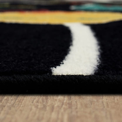 Black Aurora Solar System Indoor Space Area Rug (5'X8')