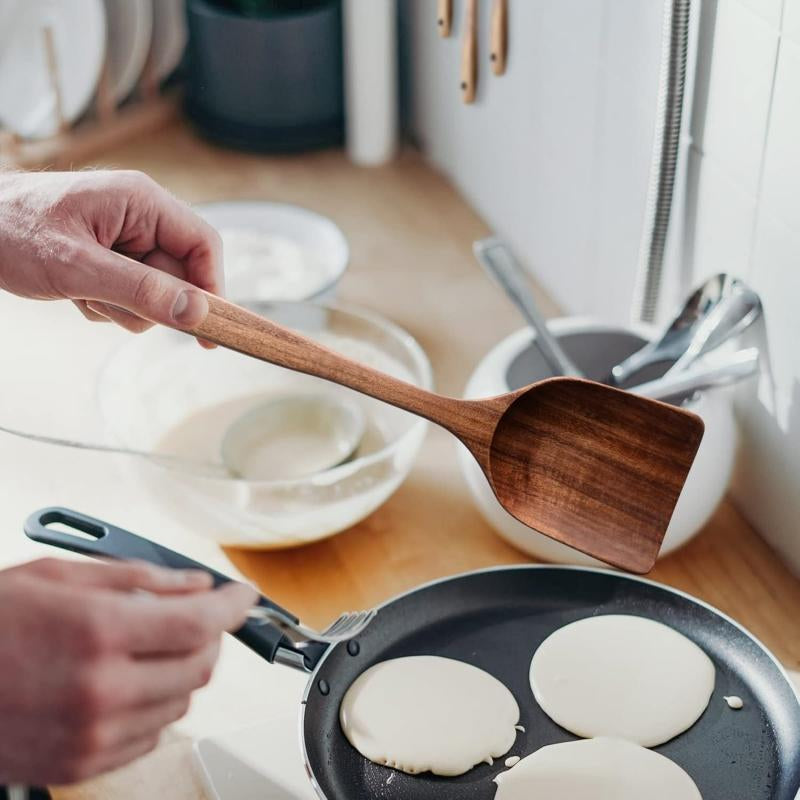 Wooden Cooking Utensils Set, 12Pcs/Set Wooden Kitchen Utensil Set, Natural Teak Wood Cooking Spoons Utensils, Kitchen Gadgets, Kitchen Supplies Set, Housewarming Gift Ideas, Kitchen Accessories, Kitchen Tool