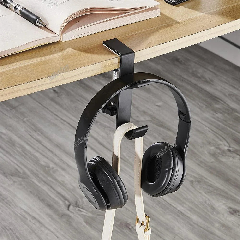 1PC Adjustable Desk Edge Hook Gaming Headset Desk Hanger Backpack Storage Hanging Hook Holder Punch-Free Home Office Organizer
