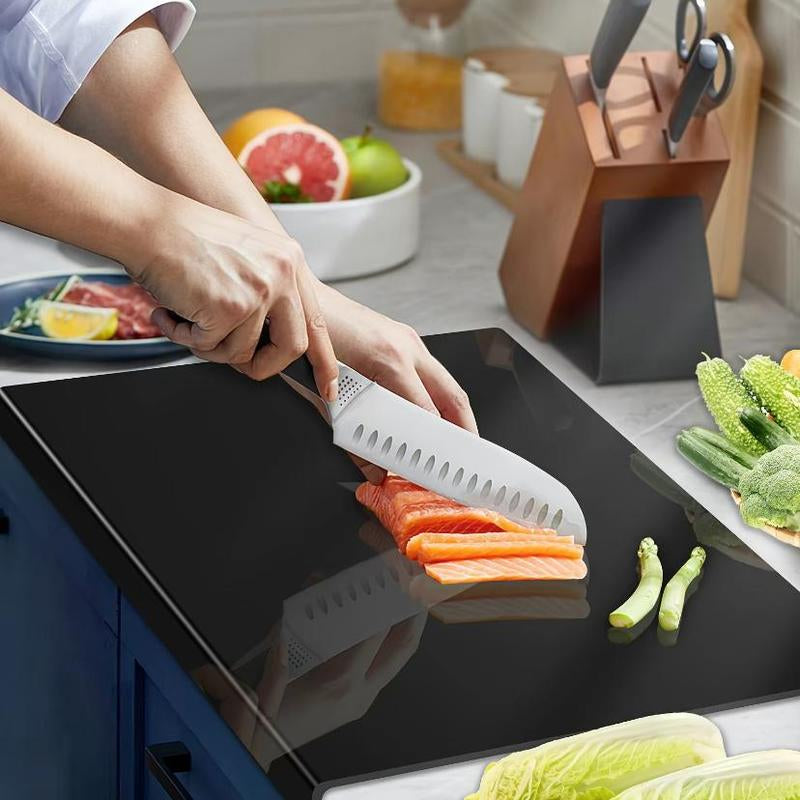 Modern Acrylic Cutting Board, 1 Box Black Non-Slip Durable Kitchen Chopping Board, Kitchen Accessories, Household Kitchen Products, Kitchen Gifts, Stylish Kitchenware