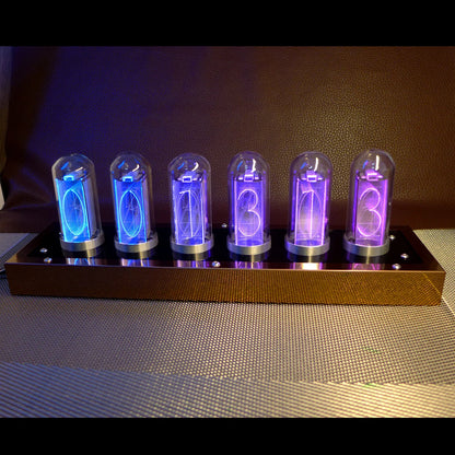 Led Pseudo Glow Tube Clock Retro Clock Atmosphere Lamp Luminous Clock Alarm Clock Living Room Decoration Gift