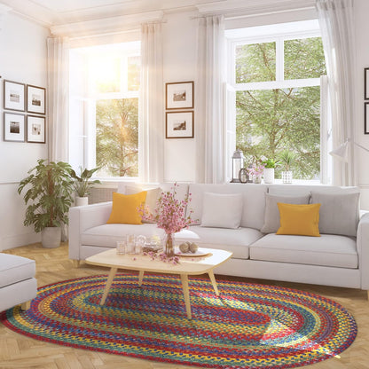 American Heritage Multi 2' 0" X 8' 0" Runner Oval Braided Rug