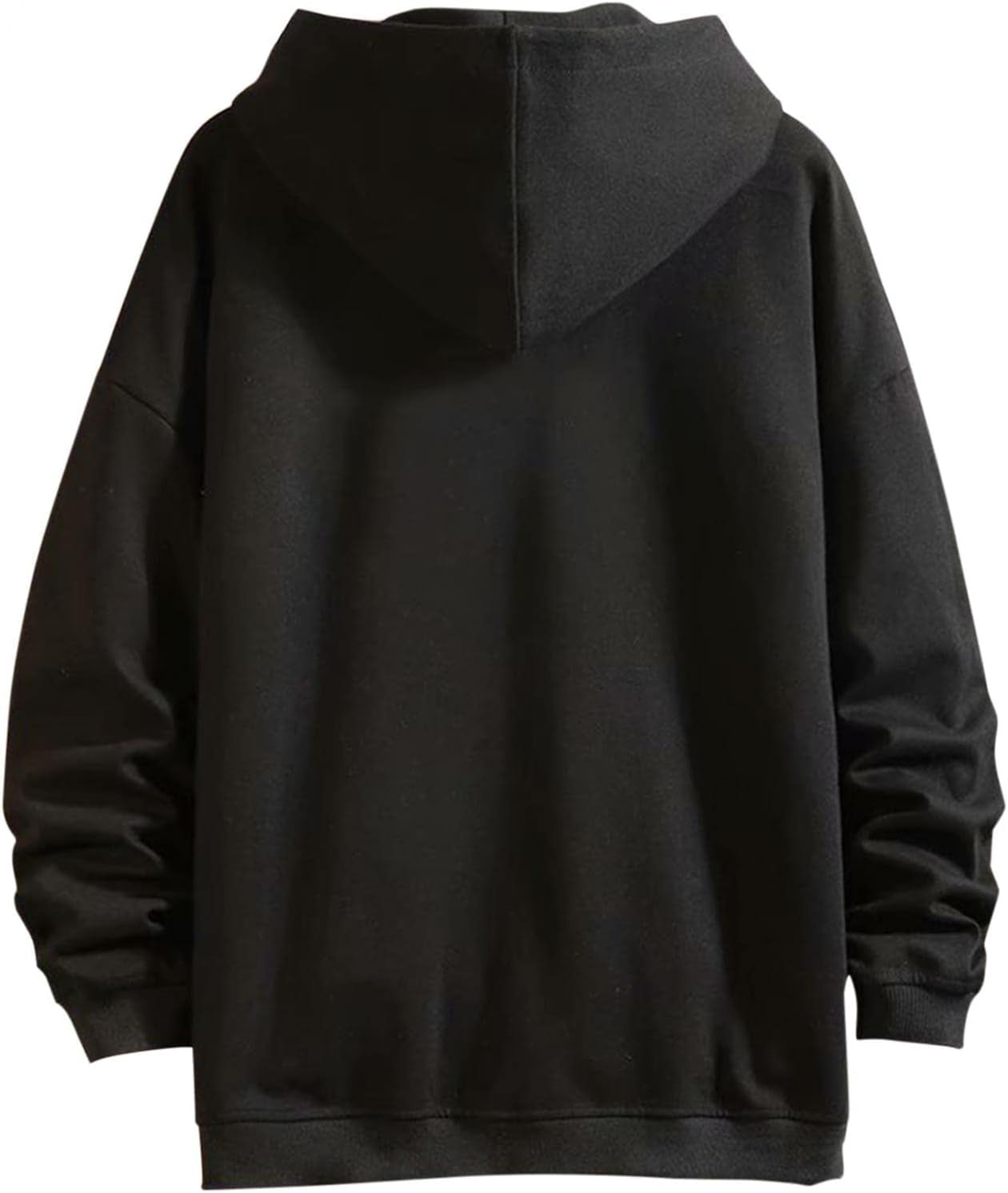 Men'S Casual Hoodies Pullover Big and Tall Loose Fit Full Zipper Long Sleeve Solid Color Varsity Jacket Coat
