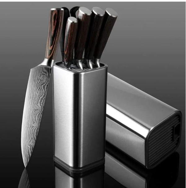 Quick Grab Knife Station – Large-Capacity Stainless Steel Organizer for Safe & Easy Kitchen Tool Storage Holder
