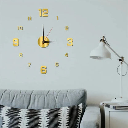 Luminous 3D Frameless Acrylic Wall Clock, Digital Clock, Silent Clock for Living Room, Bedroom, Office, Wall Decoration, DIY