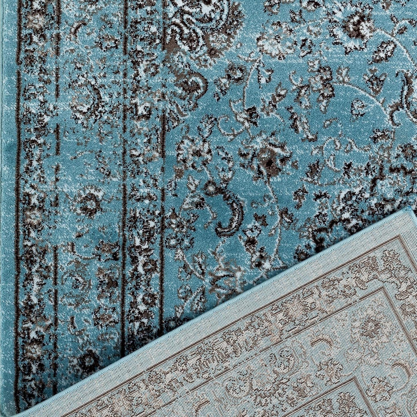 3212 Distressed Blue 5'2X7'2 Oriental Area Rug Carpet