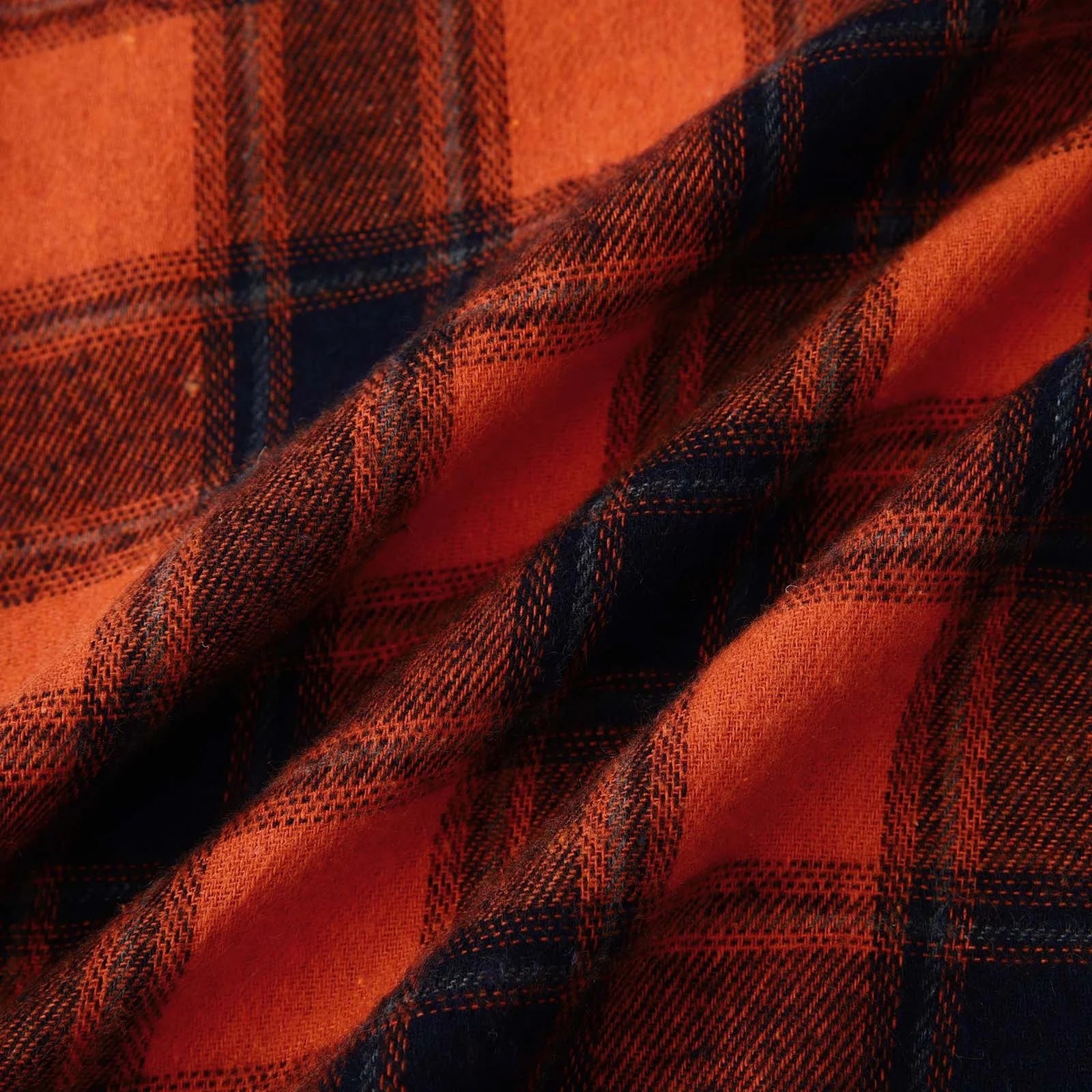 Men'S Flannel Plaid Hooded Shirts Casual Long Sleeve Button down Regular Fit Hooded Shirt Lightweight Thin Jackets Orange#01 XL