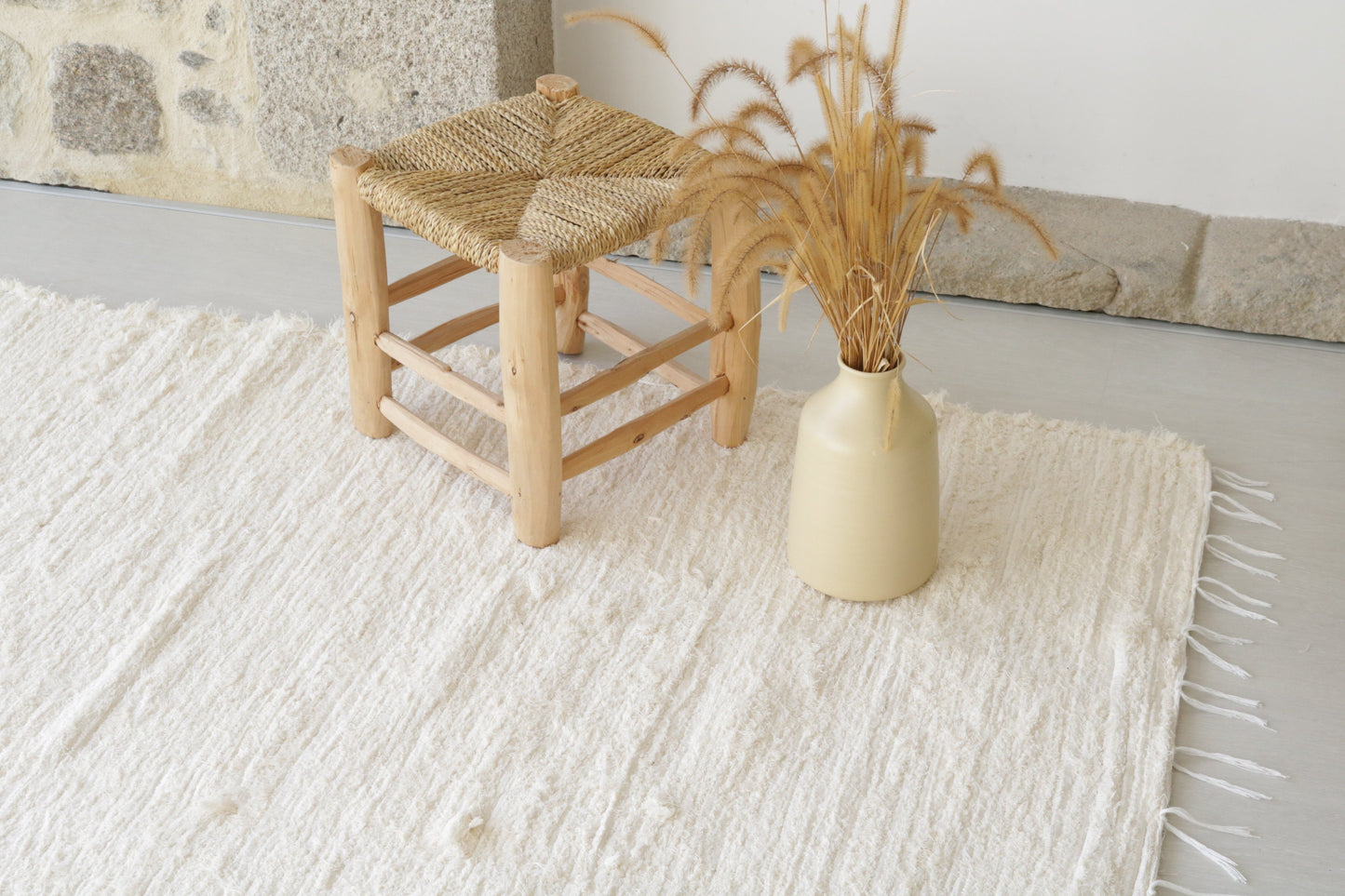 Large Cream Rug, Bedroom Rug, Living Room Rug, Ecru Area Rug, Beige Rug, Cotton Carpet, Portuguese Rug, Contemporary Rug, Soft Rug